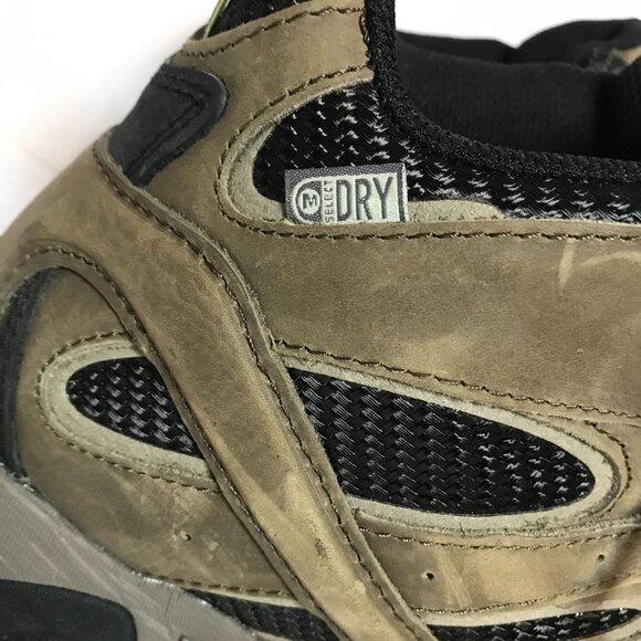 Merrell Dry Work Mid Boots ASTM Steel Toe Tan Leather & Mesh Men's 8.5/42 - Picture 4 of 10